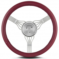Banjo 15" Steering Wheel with 3 Hole Adapter - Burgundy