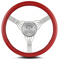 Banjo 15" Steering Wheel with 3 Hole Adapter Bright Red