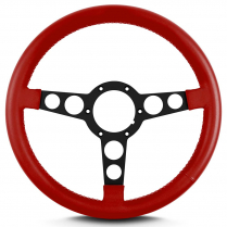 Trans Am 69-81 Pontiac 14" Blk Spoke Steering Wheel- Brt Red