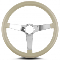 Vette 3 14" Pol Spoke Steering Wheel Stock 6 Hole - Bone