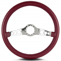 Vette SS 14" Pol Spoke Steering Wheel Stock 6 Hole- Burgundy