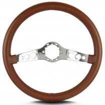 Vette SS 14" Pol Spoke Steering Wheel Stock 6 Hole - Caramel