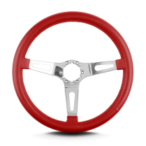 Teardrop 3 Spoke 14" Polish Steering Wheel Std Grip- Brt Red