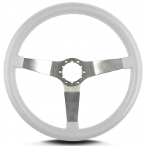 Vette 3 14" Satin Steering Wheel Standard Grip - White