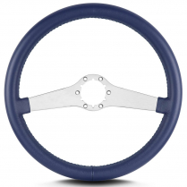 Two Smooth 14" Satin Steering Wheel Standard Grip  - Blue