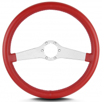 Two Smooth 14" Satin Steering Wheel Standard Grip - Brt Red