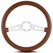SS Series 14" Steering Wheel Brushed Standard Grip - Caramel