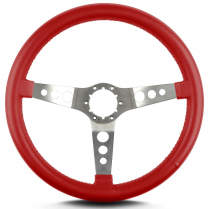 Hot Rod 14" Satin Steering Wheel Standard Grip - Bright Red