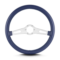 Teardrop 2 Spoke 14" Satin Steering Wheel Std Grip - Blue