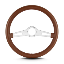 Teardrop 2 Spoke 14" Satin Steering Wheel Std Grip - Caramel