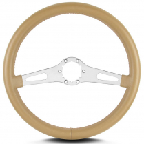 Teardrop 2 Spoke 14" Satin Steering Wheel Std Grip - Tan