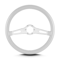 Teardrop 2 Spoke 14" Satin Steering Wheel Std Grip - White
