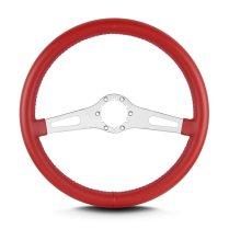 Teardrop 2 Spoke 14" Satin Steering Wheel Std Grip Brght Red