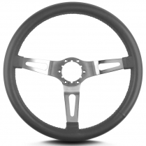 Teardrop 3 Spoke 14" Satin Steering Wheel Std Grip - Dk Grey