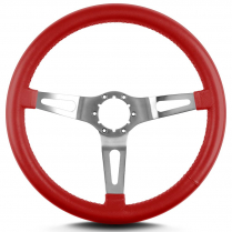 Teardrop 3 Spoke 14" Satin Steering Wheel Std Grip - Brt Red