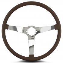 Vette 3 SS 15" Pol Spoke Thin Grip Steering Wheel - Brown