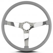 Vette 3 SS 15" Pol Spoke Thin Grip Steering Wheel - Lt Grey