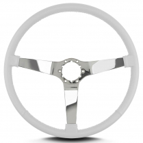 Vette 3 SS 15" Pol Spoke Thin Grip Steering Wheel - White