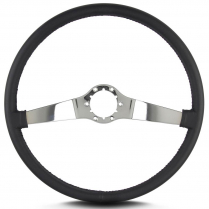 Two Smooth 15" Pol Spoke Thin Grip Steering Wheel - Black