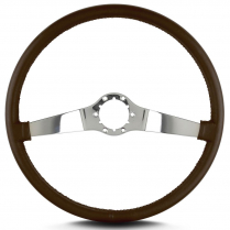 Two Smooth 15" Pol Spoke Thin Grip Steering Wheel - Brown
