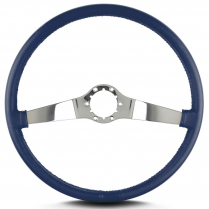 Two Smooth 15" Pol Spoke Thin Grip Steering Wheel - Blue