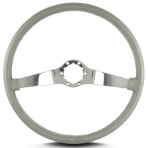 Two Smooth 15" Pol Spoke Thin Grip Steering Wheel - Lt Grey