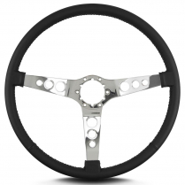 Vette Hot Rod 15" Pol Spoke Thin Grip Steering Wheel - Black