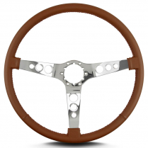 Vette Hot Rod 15" Pol Spoke Thin Grip Steering Wheel- Carmel