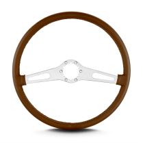 Teardrop 2 Spoke 15" Satin Steering Wheel Thin Grip- Caramel