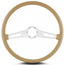 Teardrop 2 Spoke 15" Satin Steering Wheel Thin Grip - Tan