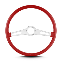 Teardrop 2 Spoke 15" Satin Steering Wheel Thin Grip- Brt Red