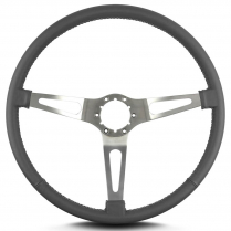 Teardrop 3 Spoke 15" Satin Steering Wheel Thin Grip- Dk Grey