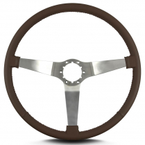 Vette 3 15" Satin Steering Wheel Thin Grip - Brown
