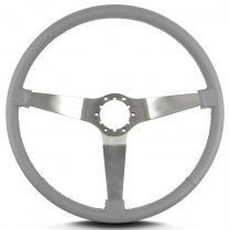 Vette 3 15" Satin Steering Wheel Thin Grip - Light Grey