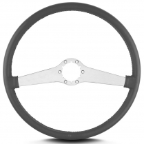 Two Smooth 15" Satin Steering Wheel Thin Grip - Dark Grey