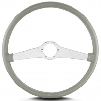 Two Smooth 15" Satin Steering Wheel Thin Grip - Light Grey