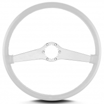 Two Smooth 15" Satin Steering Wheel Thin Grip - White