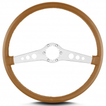 SS Series 15" Steering Wheel Brushed Thin Grip - Chestnut