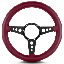 Mark 8 GT 14" Thick Grip Blk Spoke Steering Wheel - Burgundy