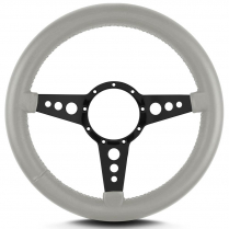 Mark 8 GT 14" Thick Grip Blk Spoke Steering Wheel - Lt Grey