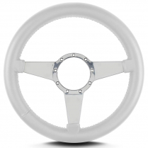 Mark 8 Std 14" Thick Grip Pol Spoke Steering Wheel - White