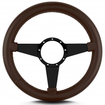 Mark 8 Std 14" Thick Grip Blk Spoke Steering Wheel - Brown