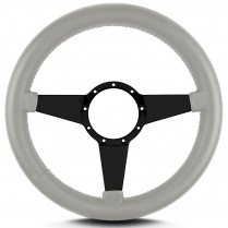 Mark 8 Std 14" Thick Grip Blk Spoke Steering Wheel Lt Grey