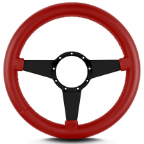 Mark 8 Std 14" Thick Grip Blk Spoke Steering Wheel - Brt Red
