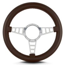Mark 4 Track GT Polished Thick Grip Steering Wheel - Brown