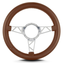Mark 4 Truss Polished Thick Grip Steering Wheel - Caramel
