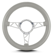 Mark 4 Truss Polished Thick Grip Steering Wheel - Light Grey