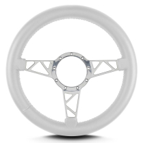 Mark 4 Truss Polished Thick Grip Steering Wheel - White