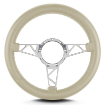 Mark 4 Truss Polished Thick Grip Steering Wheel - Bone