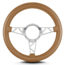 Mark 4 Truss Polished Thick Grip Steering Wheel - Chestnut